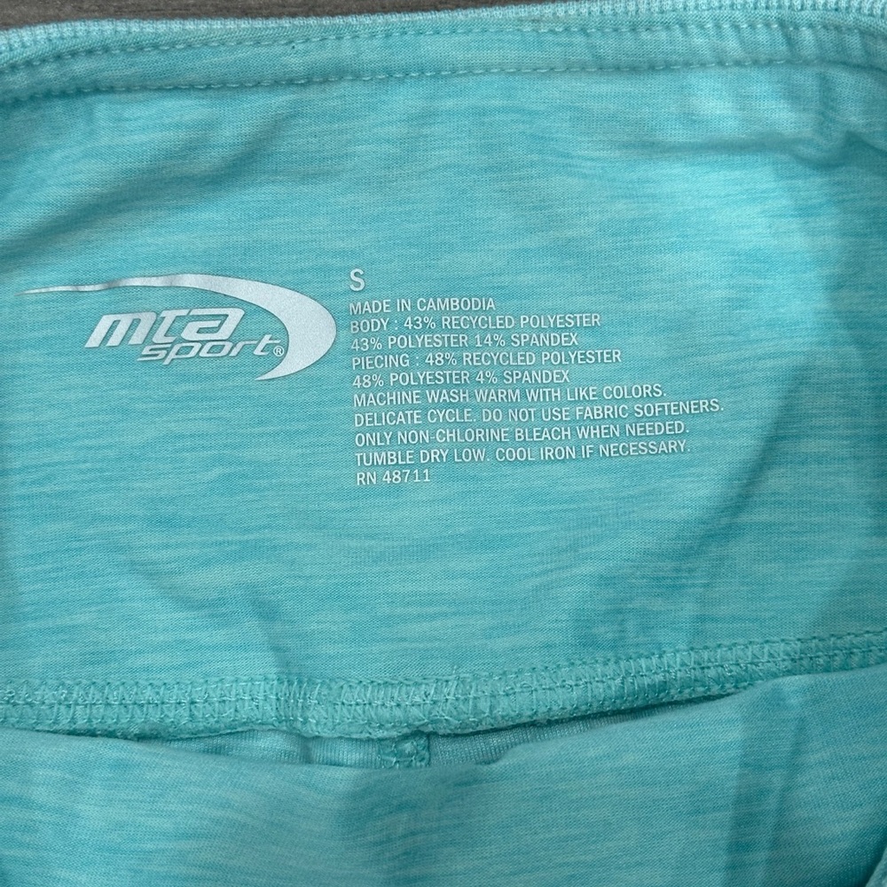 Women's MTA Sport Small Teal Pants Leggings Pull On Stretch Pockets Active NWT - Picture 9 of 9